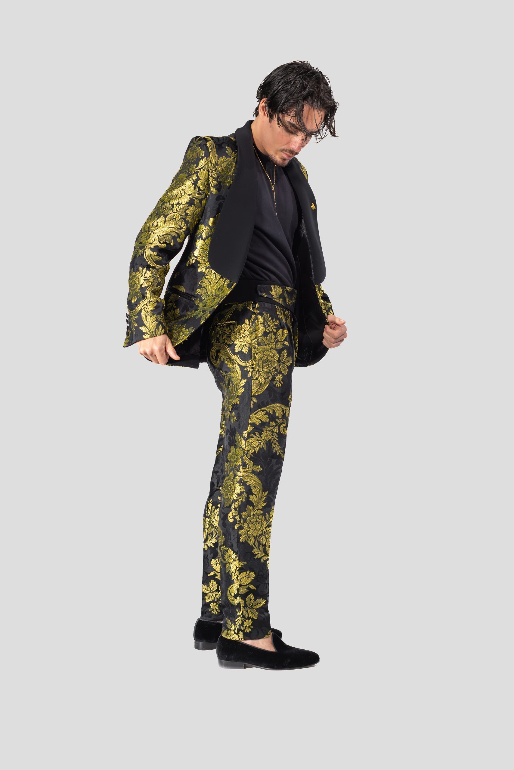 Traje Completo Brocado Gold Antonio Acosta