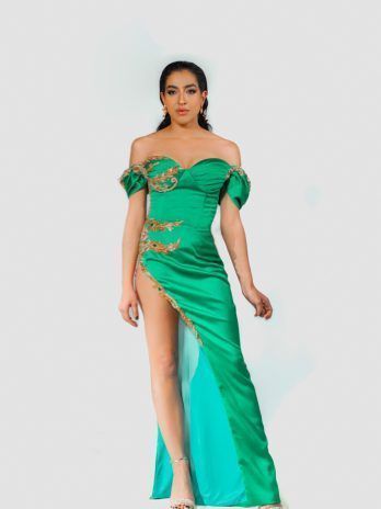 Vestido Gold & Green