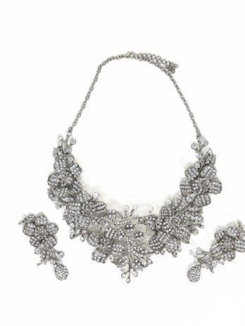 Conjunto Pendiente Y Tocado Plata