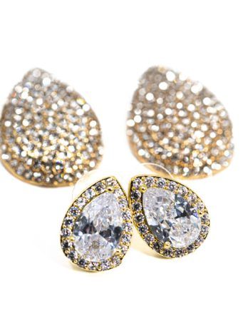 Pendientes Joya Cristal Y Oro